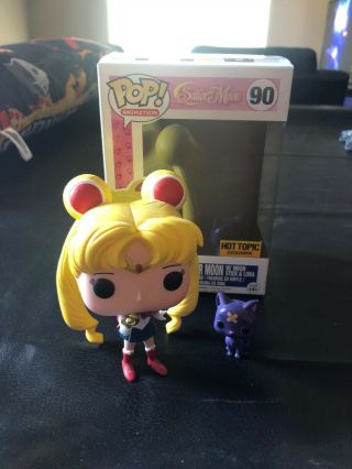 Funko Pop Sailor Moon 90 With Moon Stick And Luna Hot Topic Exclusive
