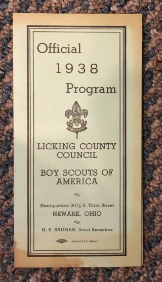 1938 Boy Scouts Of America Program Licking County Council,  Newark,  Ohio