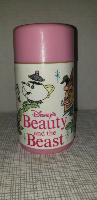 Vintage Thermos Disney Princess Beauty And The Beast Belle Pink Aladdin