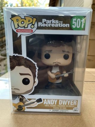 Funko Pop Andy Dwyer Parks And Recreation Rec Television Protector Rare