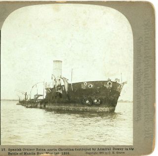 Spanish American War,  Spanish Cruiser Destroyed,  Dewey - Universal Photo Art 17