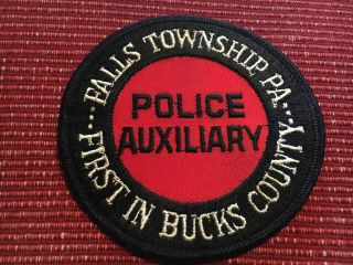 Police - Falls Township Aux.  (pennsylvania) Shoulder Patch Old American Made