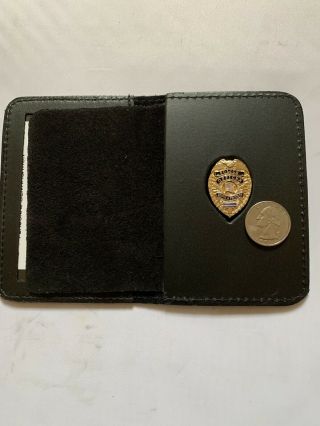 Police Officer Mini Pin Gold Thin Blue Line Wallet " 1 Inch "