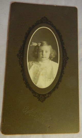 Antique 1900s Cabinet Photo Girl Florence 3 Y 7 M Signed G.  M.  Ramsay Richmond In