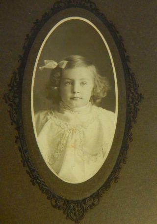 Antique 1900s Cabinet Photo Girl Florence 3 y 7 m Signed G.  M.  Ramsay Richmond IN 3