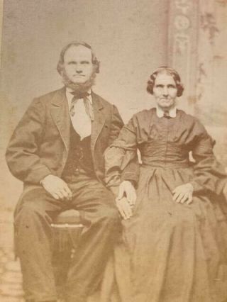 Antique Cdv Photo Victorian Man & Woman St.  Louis Missouri A.  W.  Wood