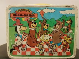 Funtastic World Hanna Barbera 1977 Metal Lunchbox no Thermos Lunch Box 2