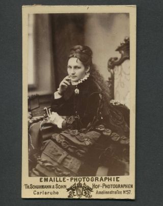Carlsruhe Germany: C.  1870s Cdv Carte De Visite Pretty Woman By Th.  Schuhmann & S