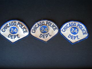 Chicago Police Dept 24,  Illinois Old Cheesecloth Shoulder Patch