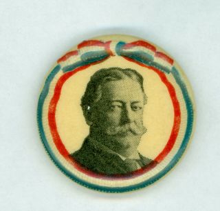 Vintage 1908 President William H.  Taft Political Campaign Pinback Button Rib Rwb