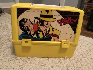 Vintage Dick Tracy Yellow Plastic Lunch Box By Canadian Thermos