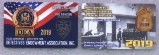 2 Collectablec 2019 Nypd Dea & Sba Cards One Of Each