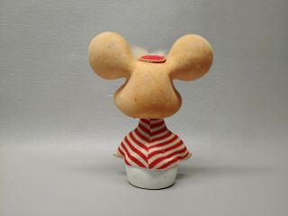 Vintage Topo Gigio Rossini Bobble Head Nodder Mouse flocked 6 1/2 