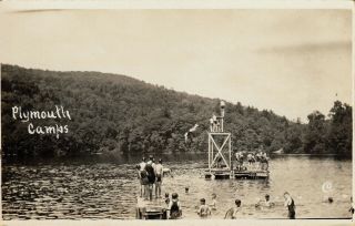 Plymouth,  Vt Rppc Boys Swimming And Diving At Plymouth Camps C1920