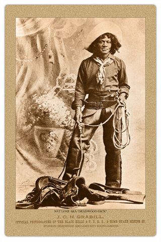 Nat Love " Deadwood Dick " Old West Cowboy Legend Vintage Photo Cabinet Card Rp