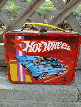 Vintage 1969 Thermos King - Seeley Mattel Hot Wheels Car Metal Lunch Box