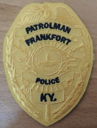 Frankfort Kentucky Patrolman Police Patch