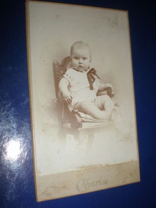 Cdv Old Photograph Baby In Chair By Charles At Orleans France C1890s R508 (11)
