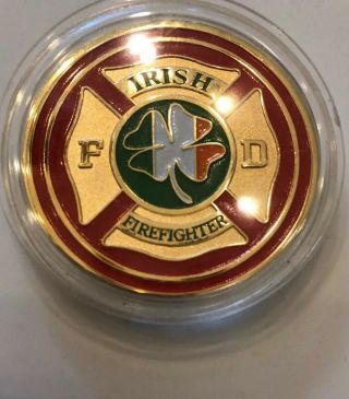 Irish Firefighter Fire Department “gold” Commemorative Coin