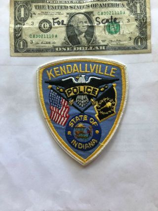 Kendallville Indiana Police Patch Un - Sewn Great Shape