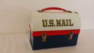 Vintage U.  S.  Mail Dome Top Metal Lunchbox Mr.  Zip Aladdin