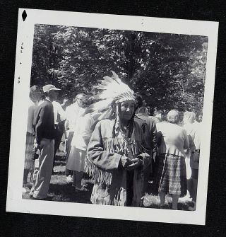 Vintage Photograph Native American Indian - Headdress Wyalusing Rocks 1963