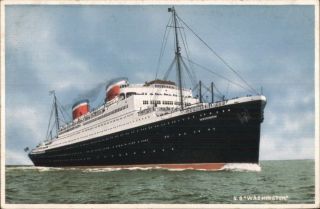 United States Line Steamship Ss S.  S.  President Washington C1915 Postcard