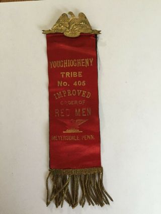 Antique Improved Order Of Red Men Youghiogheny Tribe No.  405 Meyersdale,  Penn