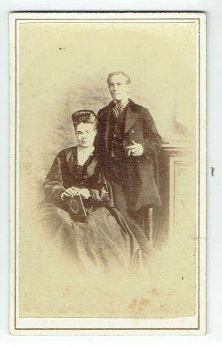Victorian Cdv Photo Young Couple Gayton Guernsey Photographer