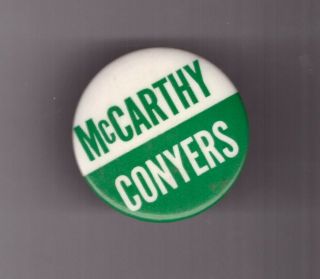 Unusual Eugene Mccarthy President John Conyers Congress Coattail 1 3/4 " Cello
