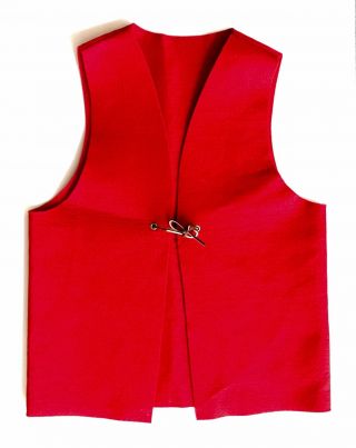 Cub Scout Red Felt Badge Vest Medium Vintage Bsa Uniform Leather Closure