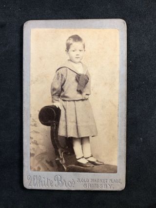Victorian Carte De Visite Cdv: Young Boy In A Dress: White Bros: Grimsby