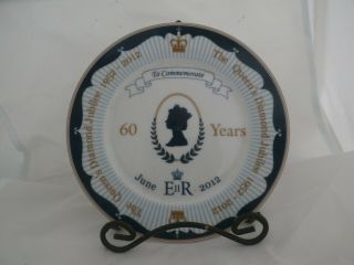 Queen Elizabeth Ii Commemorative Plate Boxed Diamond Jubilee 1952 - 2012