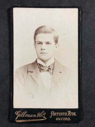 Victorian Carte De Visite Cdv: Young Handsome Man: Gillman & Co: Oxford