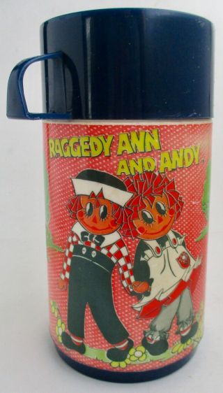 Vtg 1973 Raggedy Ann And Andy Aladdin Thermos Bottle With Cup Top No Lunchbox