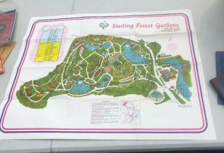 Vintage Sterling Forest Gardens Tuxedo Ny Wall Guide Map 1950s - 60s