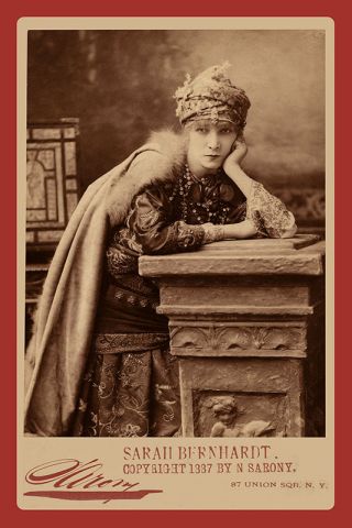 Actress Sarah Bernhardt 1870 Vintage Photograph Cabinet Card Rp
