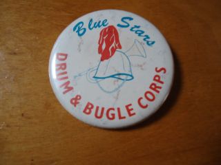 " Blue Stars " Drum & Bugle Corps Vintage Pinback Button