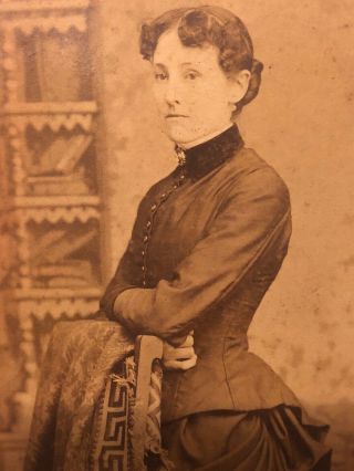 Antique Cabinet Card Photo 6 3/8” X 4 1/8” Female Portrait Of Annie Reese PA 2