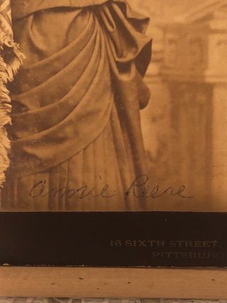 Antique Cabinet Card Photo 6 3/8” X 4 1/8” Female Portrait Of Annie Reese PA 3