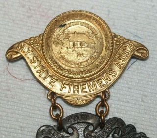 Antique Medal 1912 NY State Firemen ' s Assn 40th annual convention Newburgh 2