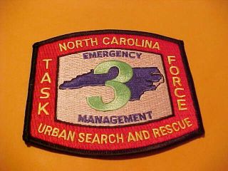 North Carolina Task Force Urban Search & Rescue Div.  3 Patch 4 X 3 1/2 In