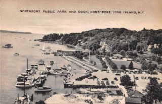 Northport Long Island York Public Park And Dock Vintage Postcard Jf686215