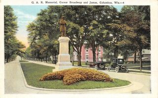 Columbus,  Wi Wisconsin G.  A.  R.  Grand Army Of Republic Memorial Civil War C1920 