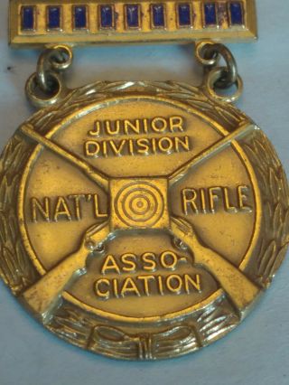 Vintage National Rifle Association NRA junior Div.  Sharp Shooter Medal Pin 2