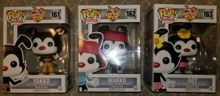 Funko Pop Vinyl Animaniacs Complete 3 Pop Set Yakko 161,  Wakko 162,  & Dot 163
