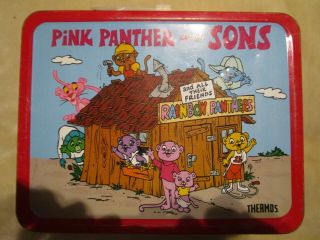 1984 PINK PANTHER and SON METAL LUNCH BOX 7