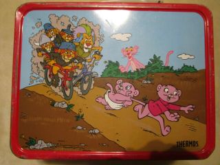 1984 PINK PANTHER and SON METAL LUNCH BOX 8