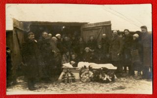 Antique Post Mortem Man In Casket Funeral Vintage Photo Postcard 18