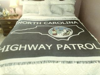 North Carolina Highway Patrol Ncshp Throw Blanket 62×50 Rare Find